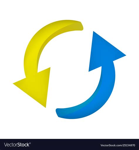 arrow symbol yellow blue icon clipart cycle vector image