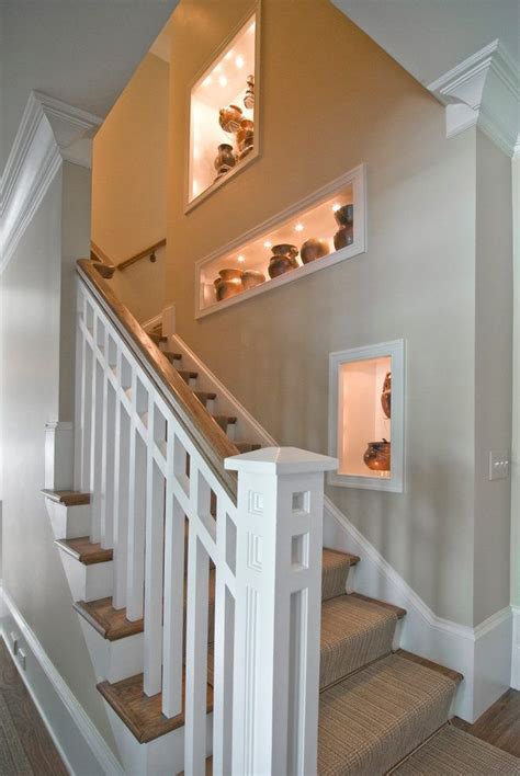 decorating wall niche ideas staircase traditional  stairway