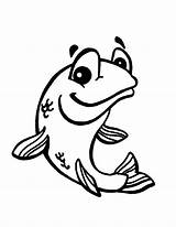 Fish Bass Smiling Pages Coloring Jumping Color Getcolorings sketch template