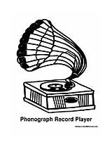 Record Player Phonograph Coloring Pages Stereo Template Colormegood Music sketch template