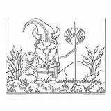 Coloring Pages Gnome Scandinavian Viking Costume Gnomes Autumn Halloween Printable Adult Color Getcolorings Premium sketch template