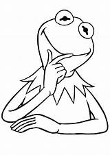 Frog Coloring Kermit Pages Frogs Printable Thinking Getcolorings Color Getdrawings Parentune Momjunction Drawing sketch template