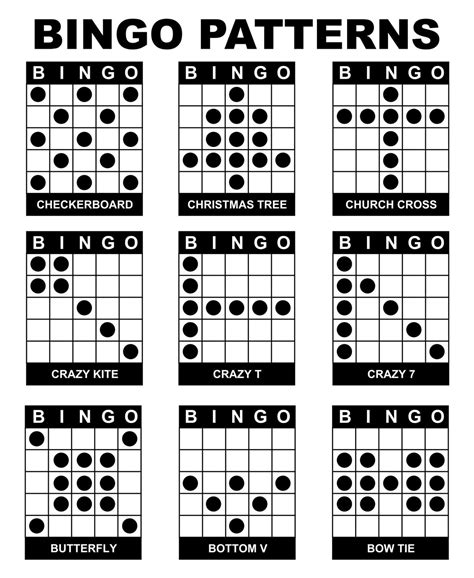 printable bingo game patterns printable jd