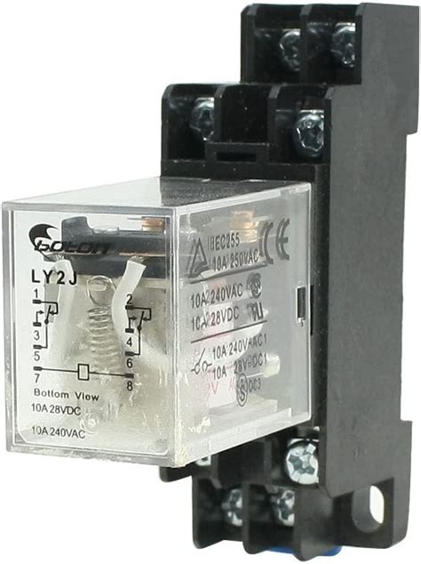 uxcell aux ac  coil  pin  pin  lyj din rail electromagnetic power relay