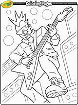 Rock Coloring Pages Roll Band Crayola Guitarist Lead Kiss Kids Guitar Color Star Clip Getcolorings Drawing Printable Music Rockstars Sheets sketch template
