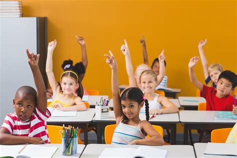 school kids raising hand  classroom healthy schools pa