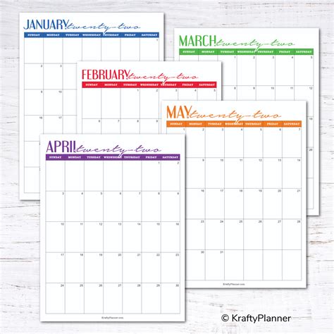 paper party supplies calendars planners month   page printable