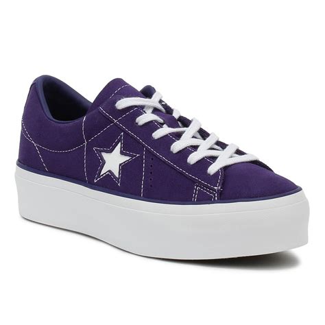 Converse Suede One Star Womens Purple Platform Trainers Lyst