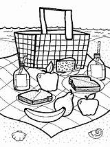 Picnic Coloring Basket Crafts Preschool Theme Kids Pages Printable Food Baskets Craft Drawing Family Picnics Fun Colouring Sheets Activities Funfamilycrafts sketch template