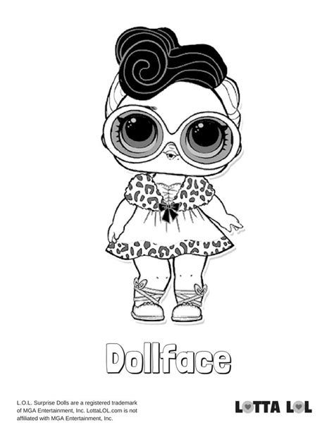 dollface coloring page lotta lol kids printable coloring pages