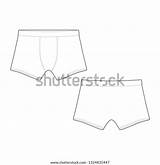 Boxer Shorts Sketch Vector Isolated Technical Underwear Underpants Illustration Men Man sketch template