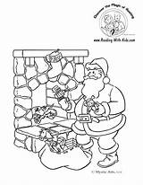 Christmas Coloring Pages Night Before Library Clipart Workshop Santa Drawings sketch template