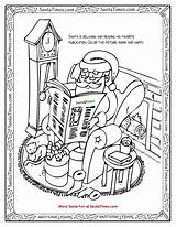 Santa Coloring Reading Pages Fun Use sketch template