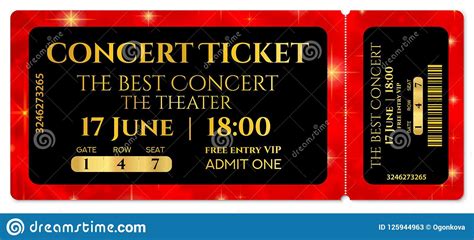 concert ticket template word