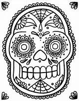 Coloring Sugar Skull Pages Adults Everfreecoloring Printable sketch template