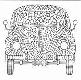Herbie Volkswagen Mandalas Pintar Adultos Voiture Larva Dezenhos Pasta sketch template