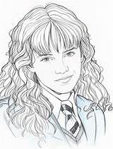 Hermione Coloriage Imprimer Granger Dessin Jerome Ron Hermelien Personnages Fantaisie Griffel Konserler Bleistift sketch template