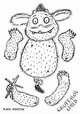 Gruffalo Coloring Pages Jack Activities Jumping Child Puppets Kids Axel Printable Scheffler Book Kind Print Paper Own Getdrawings Craft Articulated sketch template
