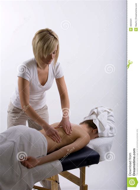 massage therapist giving a massage stock image image
