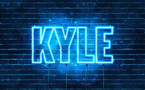 kyle  names horizontal text kyle  blue neon lights