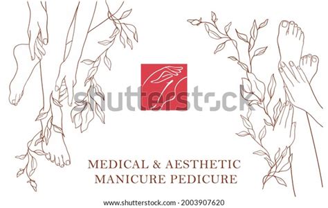 pedicure manicure simple stylish icons spa stock vector royalty