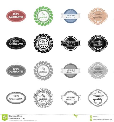 label related icon set stock vector illustration  configuration