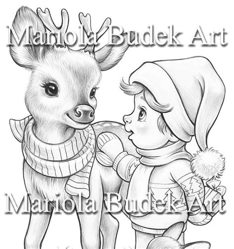 forest friends mariola budek coloring page printable etsy coloriage