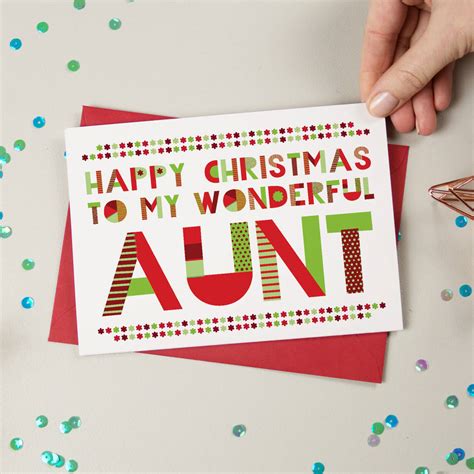 wonderful aunt auntie or aunty christmas card by a is for alphabet