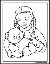 Teddy Bear Coloring Pages Girl Bears Printable Colorwithfuzzy sketch template