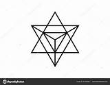 Merkaba Symbol Sacred Geometry Line Shape Star Icon Thin Stock Illustration Esoteric Vector Tetrahedron Spiritual Divination Isolated Wicca Spirit Body sketch template