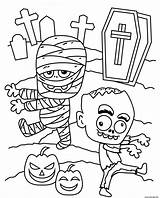Zombie Cimetiere Citrouille Monsters Cemetery Imprimé Fois sketch template