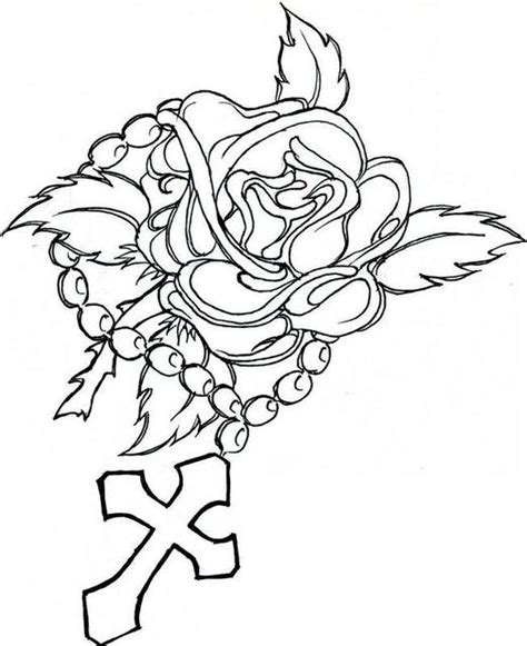 cross  roses coloring pages iremiss