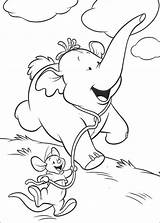 Disney Coloring Heffalump Pooh Lumpy Pages Kids Winnie Book sketch template