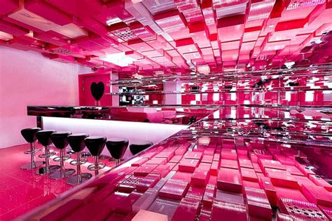 awesome nightclubs   world pink bar pink interior hotel