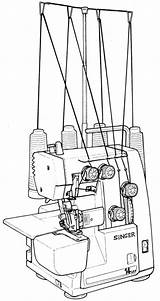 Overlock Lockmachine Onderdelen Naaimachine sketch template