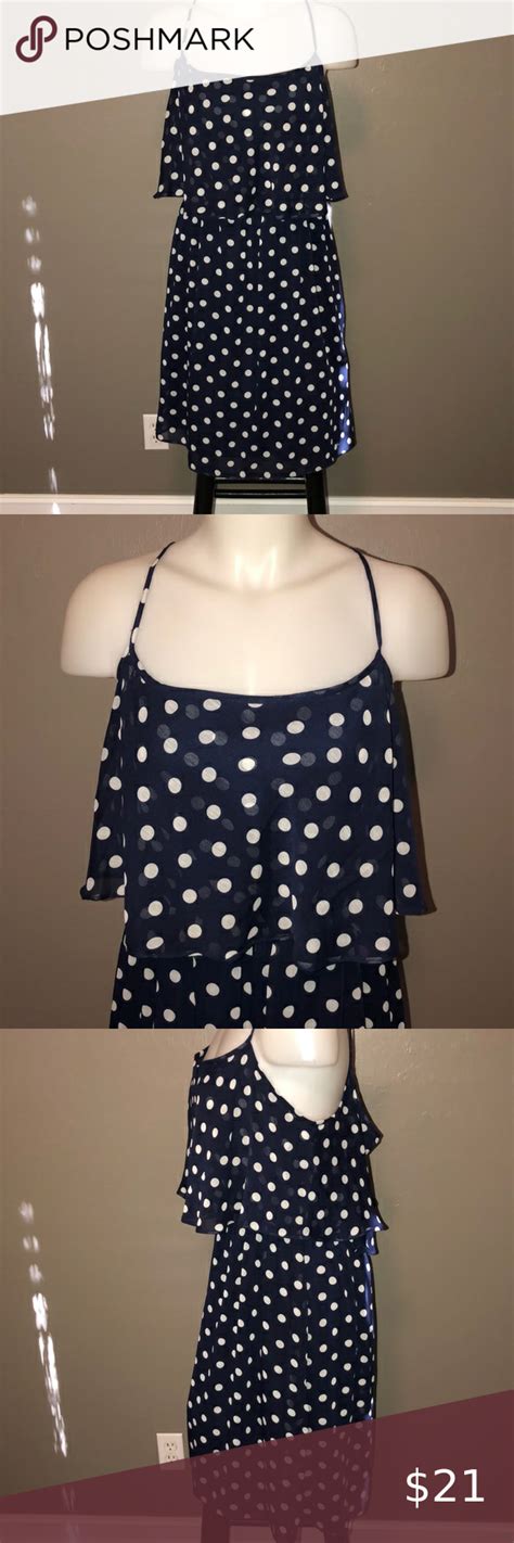 Navy And White Polka Dot Summer Dress Size 16 Polka Dot