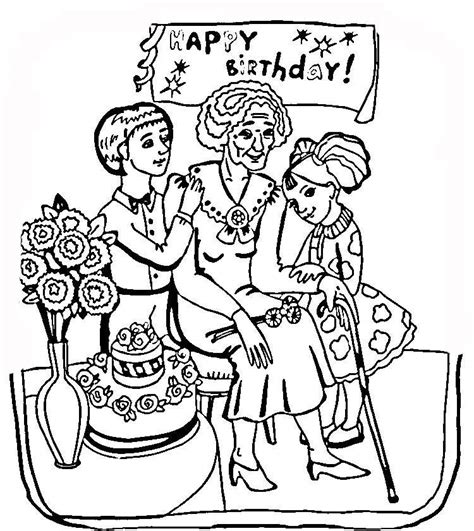 happy birthday grandma coloring page   happy birthday