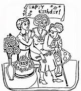 Grandma Birthday Happy Printable Coloring Pages Cards Color Clipart Card Template Super Popular sketch template