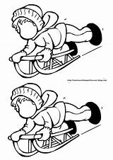 Luge Slalom Snowboard sketch template