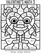 Multiplication Color Number Valentine Batch Mosaic Activity Teachesthirdingeorgia Created Valentines sketch template