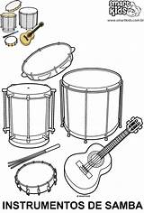 Samba Instrumentos Musicais Escolares Instrumento Smartkids Moldesgratis sketch template