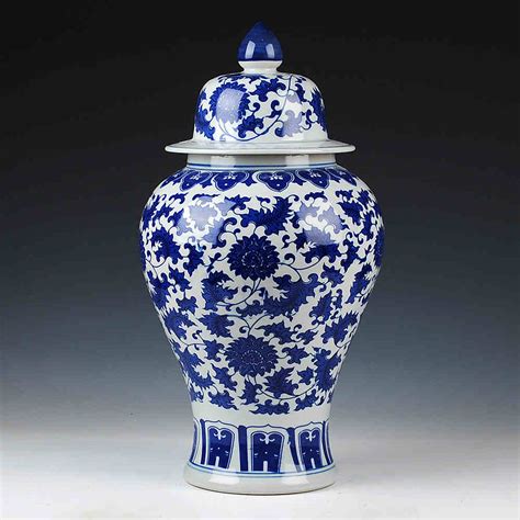 chinese reproduction ceramic ginger jar vase antique porcelain temple