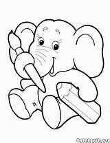 Coloring Elephant Baby Toys Sandbox Pages sketch template