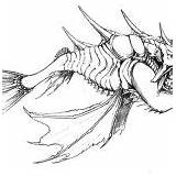 Monster Fish Coloring Pages Hideous Little sketch template