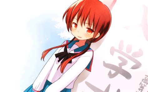 papel de parede anime menina fofa sorrir uniformes