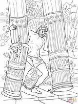 Samson Delilah Bible Pillars sketch template