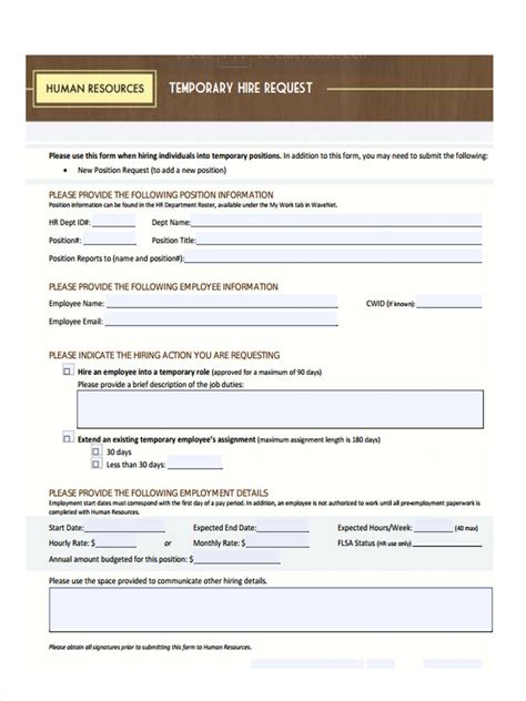 sample employee request forms   ms word excel