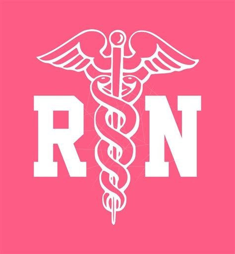 pink rn nurse   caduceus symbol png   files