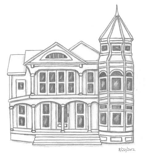 sketches   victorian house pencil