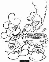 Coloring Pages Mickey Disney Printable Chef Cooking Mouse Bbq Da32 Make Colouring Ecoloringpage Sheets Goofy Books Minnie Målarbilder Cruise Print sketch template